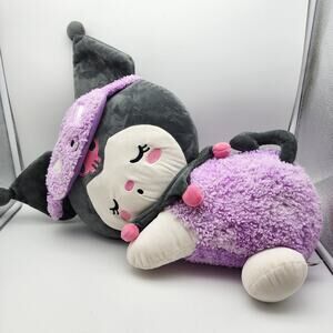 Hello Kitty And Friends Sanrio Kuromi Sleeping Plush 18" Purple Fur Gray Tail